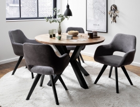 2 Armlehnst�hle=Set K�chenstuhl 4-Fu� Stuhl Cocktailsessel ASELLA Cappuccino Drehbar ASWBFACX