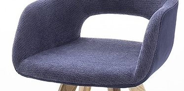 2 Armlehnst�hle=Set K�chenstuhl 4-Fu� Stuhl Cocktailsessel ASELLA Nachtblau Drehbar ASWBFANB