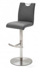 2-er SET Barhocker Hocker Barstuhl ALESI Kunstleder Grau Edelstahl ALESIEPG