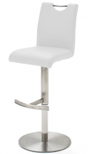 2-er SET Barhocker Hocker Barstuhl ALESI Kunstleder Wei� Edelstahl ALESIEPW