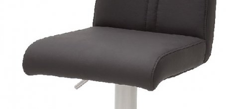 2-er SET Barhocker Hocker Barstuhl GIULIA A Echt Leder Anthrazit GBAE20AN