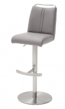 6-er SET Barhocker Hocker Barstuhl GIULIA A Echt Leder Eisgrau GBAE20EG