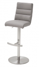 2-er SET Barhocker Hocker Barstuhl GIULIA B Echt Leder Eisgrau GBBE20EG