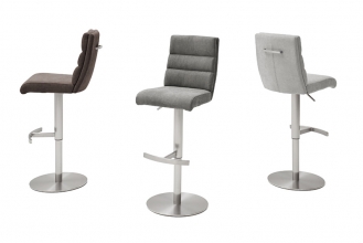 2-er SET Barhocker Hocker Barstuhl GIULIA B Feingewebe Anthrazit GBBE36AN