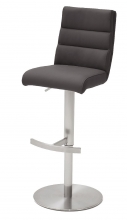 2-er SET Barhocker Hocker Barstuhl GIULIA B Nubukleder-Optik Anthrazit GBBE53AN