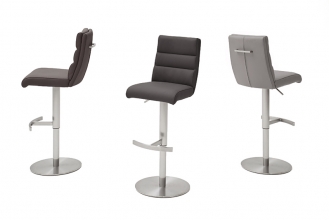 2-er SET Barhocker Hocker Barstuhl GIULIA B Nubukleder-Optik Anthrazit GBBE53AN