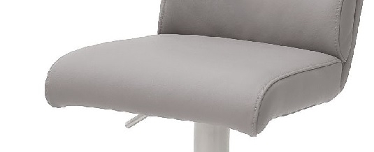 2-er SET Barhocker Hocker Barstuhl GIULIA B Nubukleder-Optik Eisgrau GBBE53EG