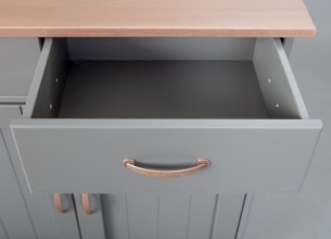 2-trg. Kommode Anrichte Sideboard LUZERNA 3.1 Grau Sepia Kiefer Massiv