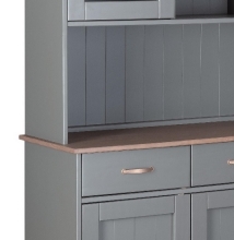 Highboard Vitrine Schrank Kommode LUZERNA 6.1 Grau Sepia Kiefer Massiv