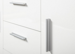 Anrichte Kommode Sideboard Stauraum Schrank CORBET 1T4S Wei� Hochglanz