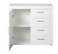 Anrichte Kommode Sideboard Stauraum Schrank CORBET 1T4S Wei� Hochglanz