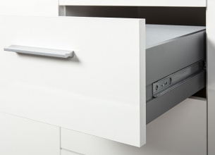 Anrichte Kommode Sideboard Stauraum Schrank CORBET 2T4S Wei� Hochglanz