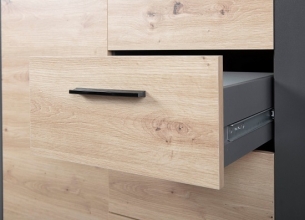 Anrichte Kommode Sideboard Stauraum Schrank CORBETO 1T4S Anthrazit Artisan Eiche NB