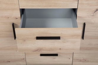 Anrichte Kommode Sideboard Stauraum Schrank CORBETO 2T4S Anthrazit Artisan Eiche NB