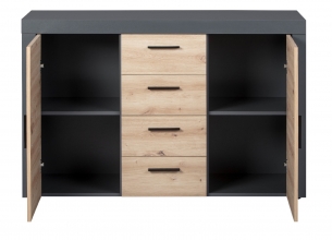 TV Rack Phonotisch TV-Kommode TV-Tisch CORBETO TV Anthrazit Artisan Eiche NB