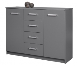 2t�rig Schubladen Kommode Sideboard Anrichte ELENZIO 2T4S Graphitgrau