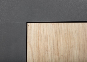 Highboard Vitrine Schrank Kommode CORBETO Anthrazit Artisan Eiche NB