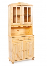 Highboard Vitrine Schrank Kommode Buffet ALICANTE Massiv Farblos lackiert