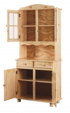 Highboard Vitrine Schrank Kommode Buffet ALICANTE Massiv Farblos lackiert