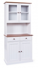 Highboard Vitrine Schrank Kommode Buffet WESTERLAND 5.2 FSC Wei� Sepia Braun Kiefer Massiv