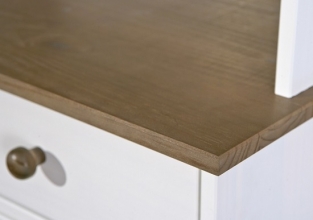 Highboard Vitrine Schrank Kommode Buffet WESTERLAND 5.2 FSC Wei� Sepia Braun Kiefer Massiv