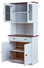 Highboard Vitrine Schrank Kommode Buffet WESTERLAND 5.2 FSC Wei� Sepia Braun Kiefer Massiv