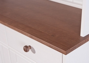 Highboard Vitrine Schrank Kommode Buffet WESTERLAND 6.2 FSC Wei� Sepia Braun Kiefer Massiv