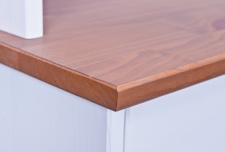 Highboard Vitrine Schrank Kommode Buffet WESTERLAND 13.2 FSC Wei� Sepia Braun Kiefer Massiv