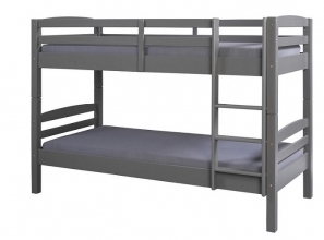 90x200cm Bett Kinderbett Holzbett Etagenbett LAVIUS Massivholz Grau Lackiert