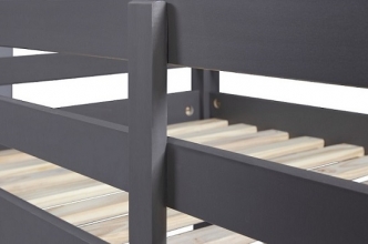 90x200cm Bett Kinderbett Holzbett Etagenbett LAVIUS Massivholz Grau Lackiert