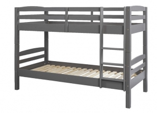 90x200cm Bett Kinderbett Holzbett Etagenbett LAVIUS Massivholz Grau Lackiert