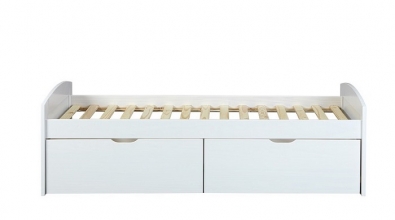 90x200 Funktionsbett Bett Einzelbett Holzbett G�stebett EINAR Massivholz Wei� Lackiert