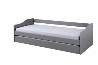 90x200cm Bett Kinderbett Holzbett Sofabett G�stebett MALTE Grau Massivholz