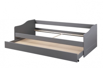 90x200cm Bett Kinderbett Holzbett Sofabett G�stebett MALTE Grau Massivholz
