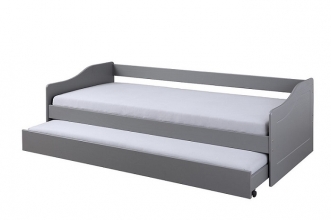90x200cm Bett Kinderbett Holzbett Sofabett G�stebett MALTE Grau Massivholz