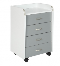 Rollcontainer Container PRINTI Wei� Grau Schubladen