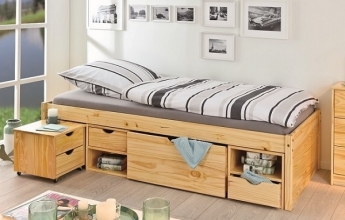 90x200 Bett Funktionsbett G�stebett CLAAS Massivholz Kiefer klar