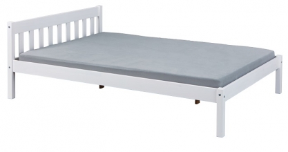140x200 Bett Doppelbett Holzbett G�stebett Jugendbett VILMAR Massivholz Wei� Lackiert