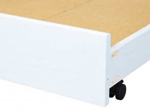 BETTKASTEN Bettschublade Stauraum rollbar UMEA Wei� lackiert Massivholz