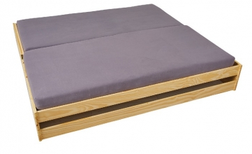 90x200 Bett Funktionsbett 3in1 LOTAR Massivholz Natur Lackiert