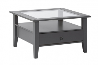 Couchtisch Stubentisch Tisch PROVENCE1 Massivholz Grau lackiert Glas