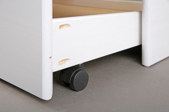 90x200cm Bett Kinderbett Holzbett Funktionsbett G�stebett RIEKA Wei� Massivholz