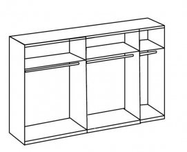 Schwebet�renschrank Kleiderschrank DETROIT F99 842 in Plankeneiche Nachbildung, Absetzung Raw steel + Metall