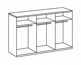 Schwebet�renschrank Kleiderschrank DETROIT F99 843 in Plankeneiche Nachbildung, Absetzung Raw steel + Metall
