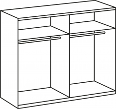 Schwebet�renschrank Kleiderschrank BERT 455 864 in Wei�, Abs. Plankeneiche Nachbildung