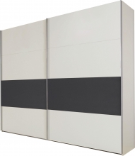 Schwebet�renschrank Kleiderschrank BERT 459 864 in Wei�, Abs. Graphit 225 cm