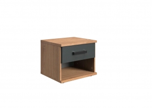 Nachtschrank Nachtkommode J04 697 LIVERPOOL Plankeneiche Nachbildung, Abs. Graphit