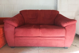 2er Sofa Couch 2-Sitzer SAVONA RED Microfaser Rot Ausstellung BH