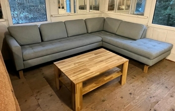 Ecksofa Polsterecke Sofa Couch MANDAL Struktur frein Hellgrau Ausstellung B�H