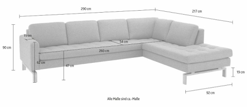 Ecksofa Polsterecke Sofa Couch MANDAL Struktur frein Hellgrau Ausstellung BH